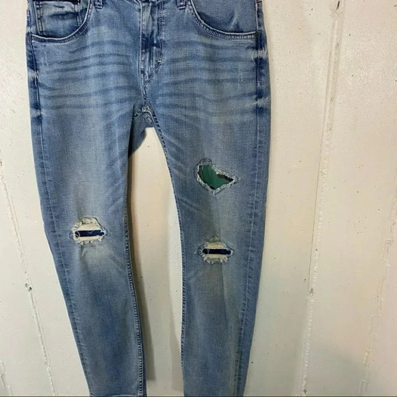 Lee Urban Riders NWT 32/31‎ distressed blue jeans w/camo inserts - Picture 4 of 7